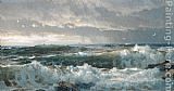 William Trost Richards Famous Paintings - Surf on Rocks